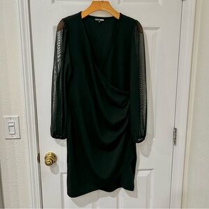 Fashion Nova Black Dress with Sheer Sleeves
